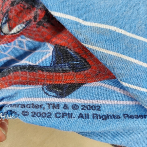 2002 Marvel SPIDERMAN 3 Pc. Fitted & 2 Flat Bed Sheets Pre-owned - Picture 2 of 5